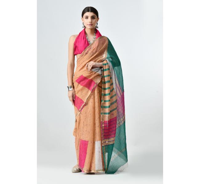 The Weavers Shop By Raavi Kota Hand Block Saree
